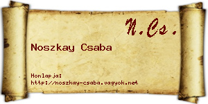 Noszkay Csaba névjegykártya